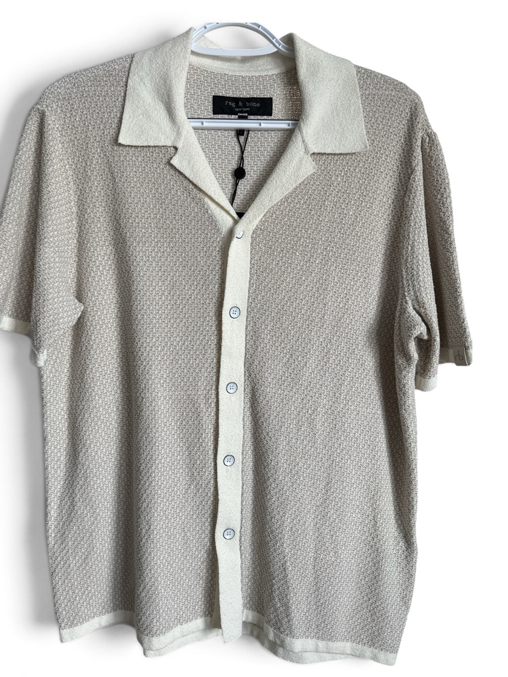 Rag & Bone Quality Guaranteed Textured Knit Button Front Shirt Size S NWT